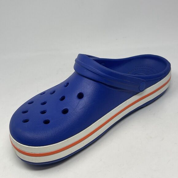 Crocs Crocband Denver Broncos Clogs Sandals Mens 10 Womens 12 Blue Orange Unisex - Picture 7 of 14